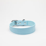 Baby Blue Croco Dog Collar Thin
