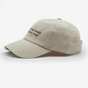 Beige Denim Cap - Dogs & Wine Make Everything Fine