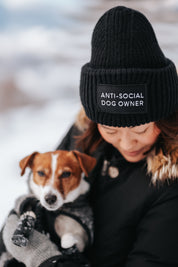 Black Wool Beanie - Anti-Social Dog Owner