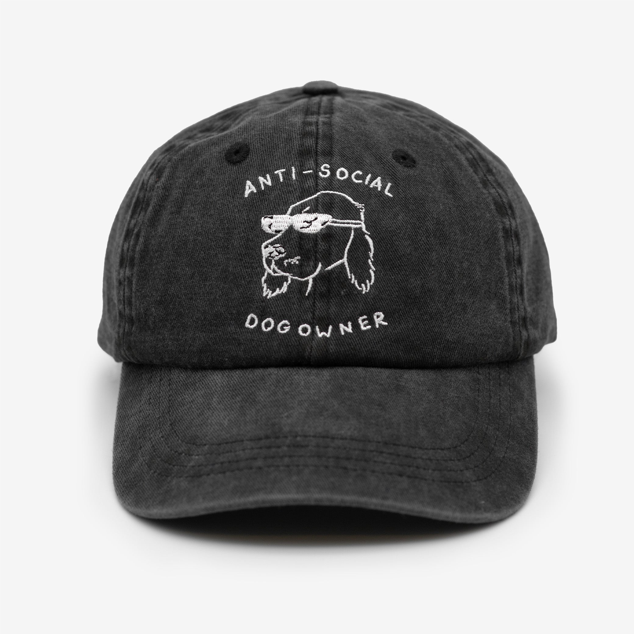 Black Denim Cap - Logo "Anti-Social Dog Owner"