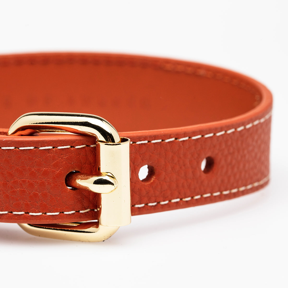 Cognac Dog Collar Thin