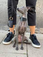 Black Croco Dog Collar Wide