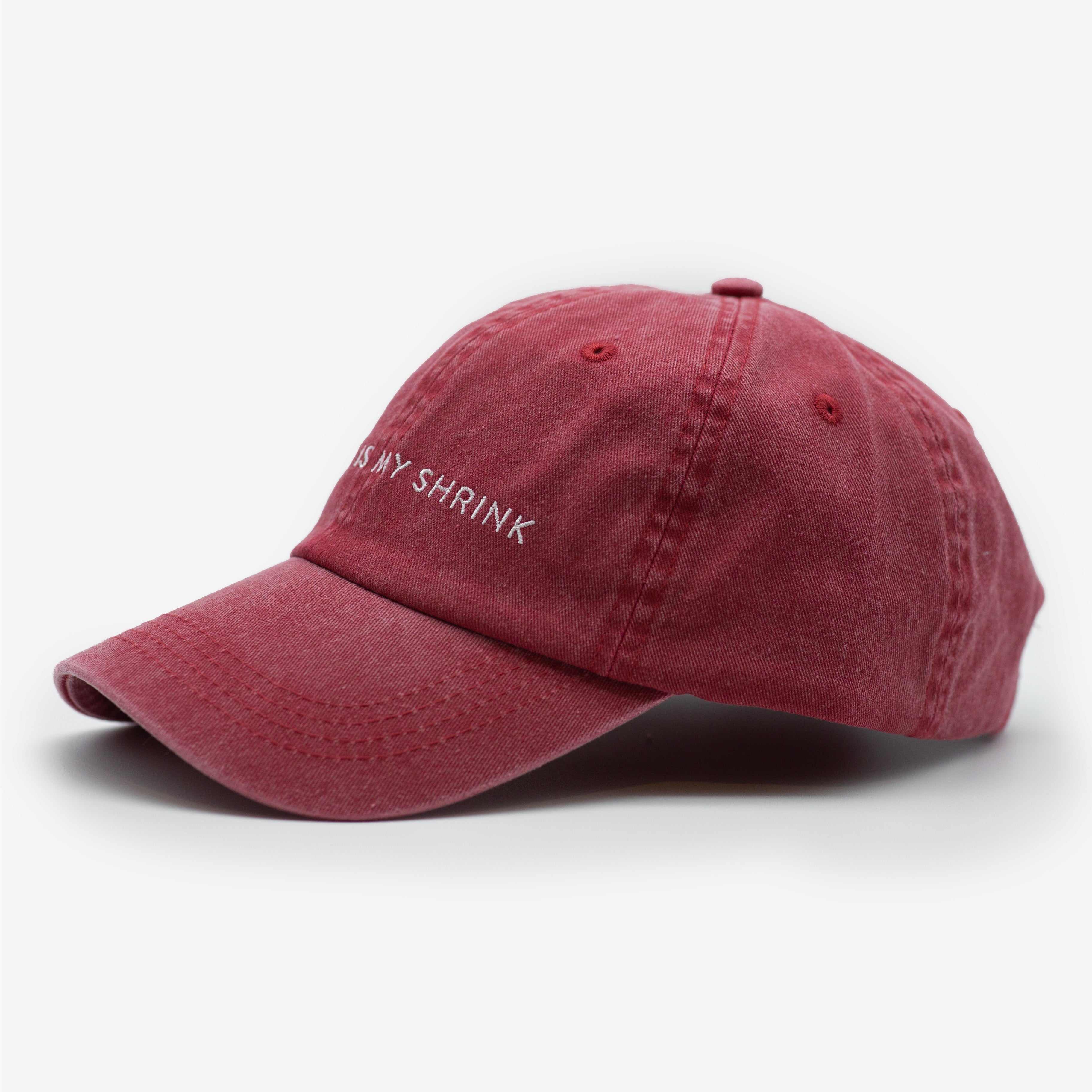 Red Denim Cap - My Cat Is My Shrink