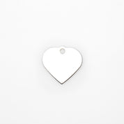 Engraved Dog Tag - Premium Silver Heart