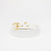 White Croco Dog Collar Thin