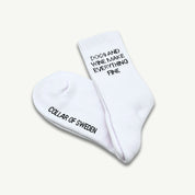 White Tube Socks - Dogs And Wine Make Everything Fine