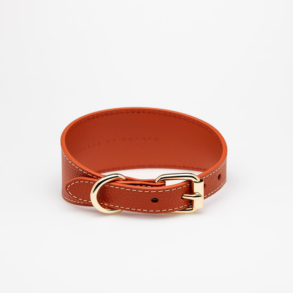 image - Cognac Leather Collar XL Wide